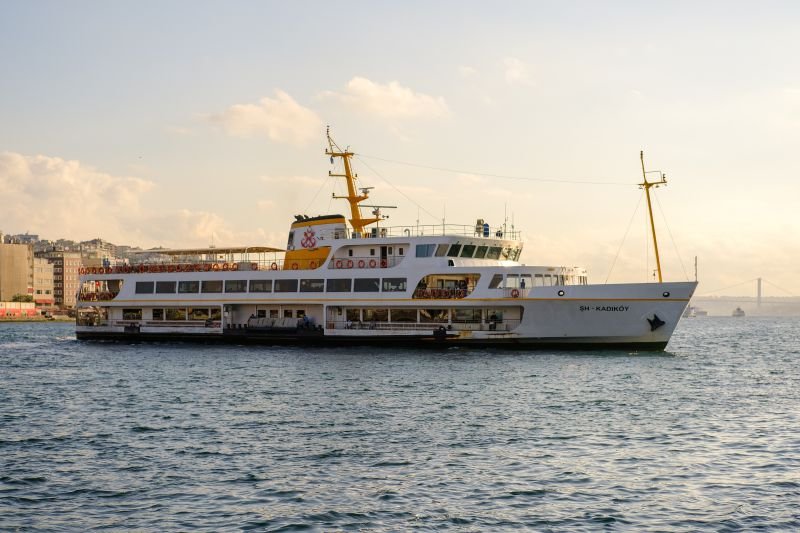 A public ferry crossing the Bosphorus